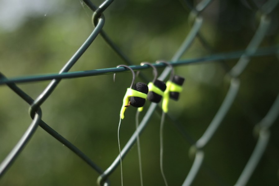 Black foam, size 6 hooks and long mono hook links are the way to fish the zig.