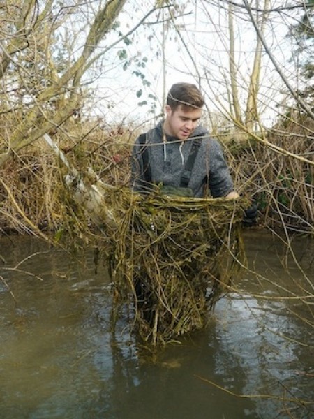 mike clearing the weed