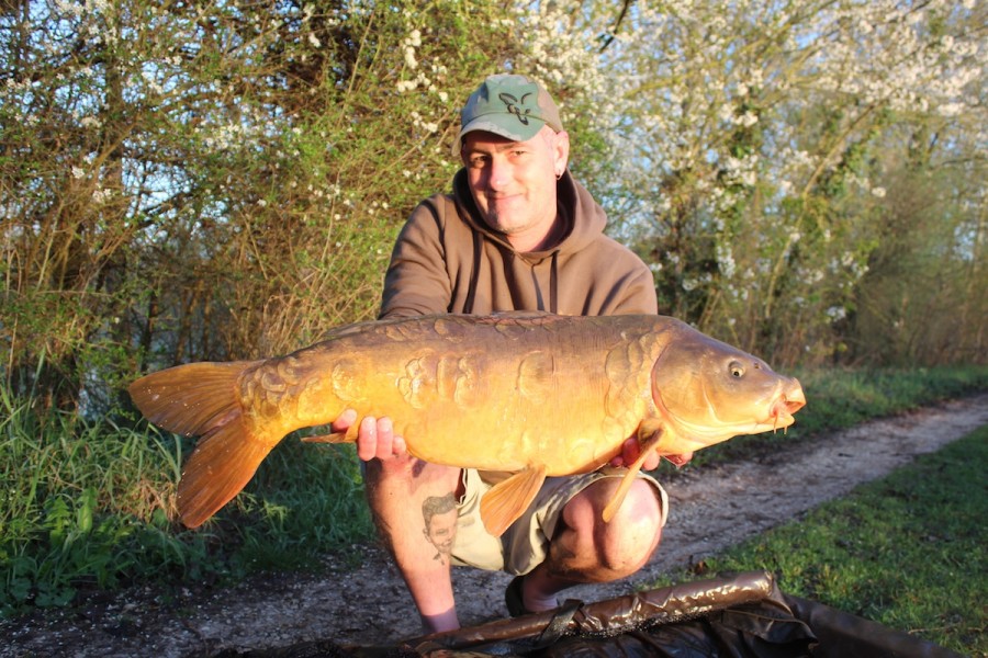 mark in the tree line with a 23lbs mirror