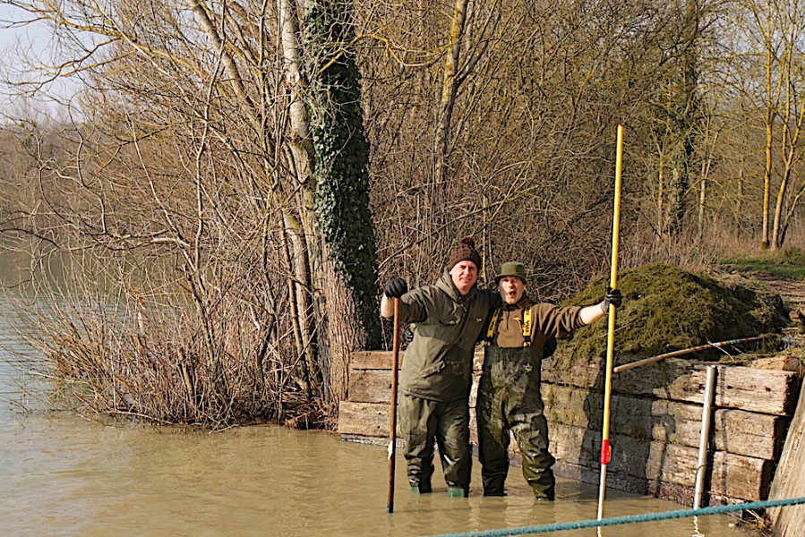 Alamo was cleared on both sides of the swim; bumper crop of weed and tackle taken out.