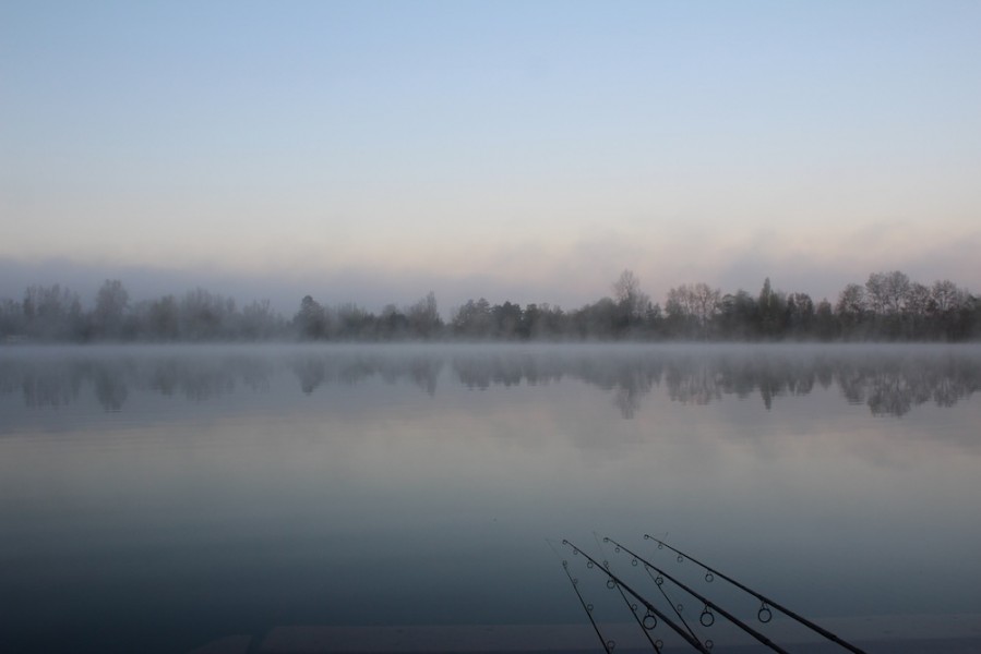 A beautiful misty morning over the Main Lake