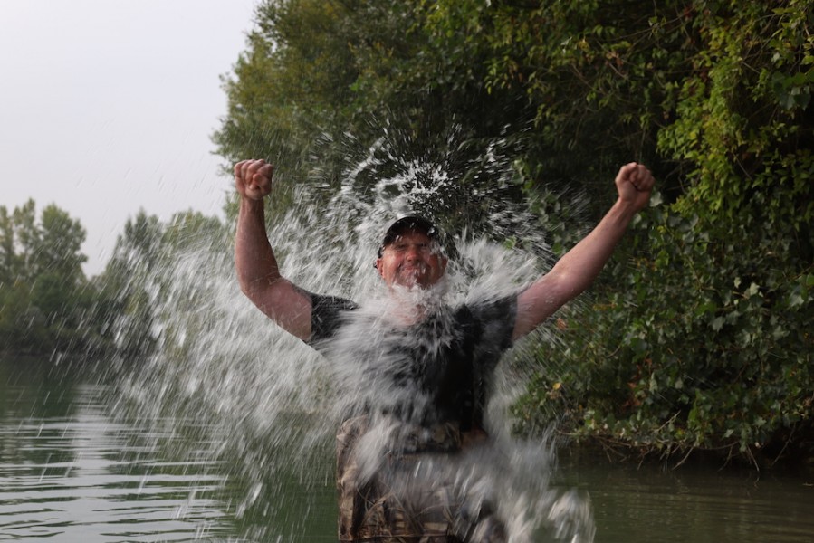 Russell after Catching the Lake Record Common