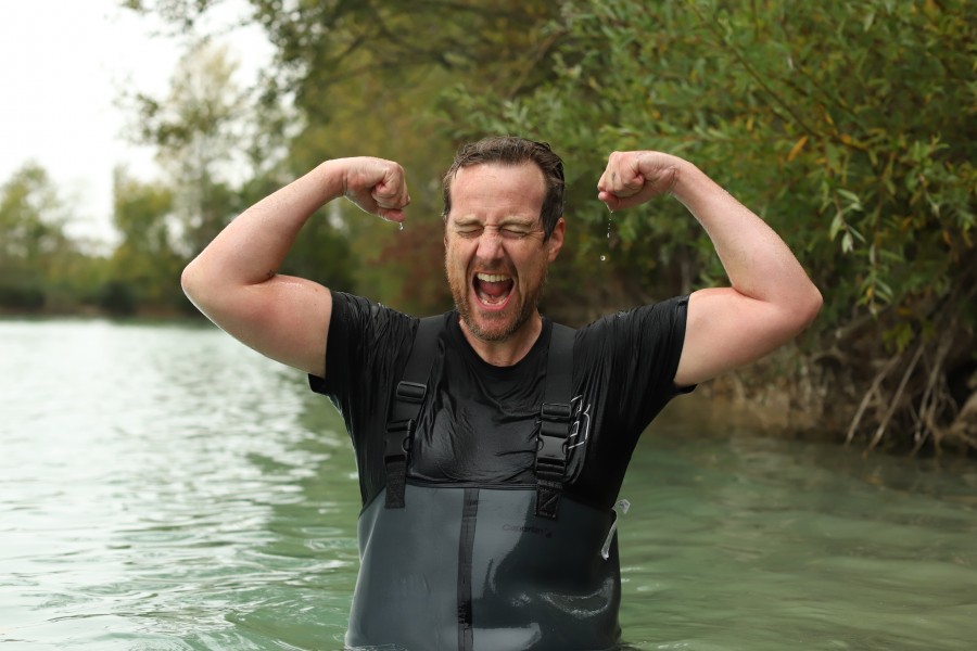 Rusty flexing the guns after the epic capture of Fudgies