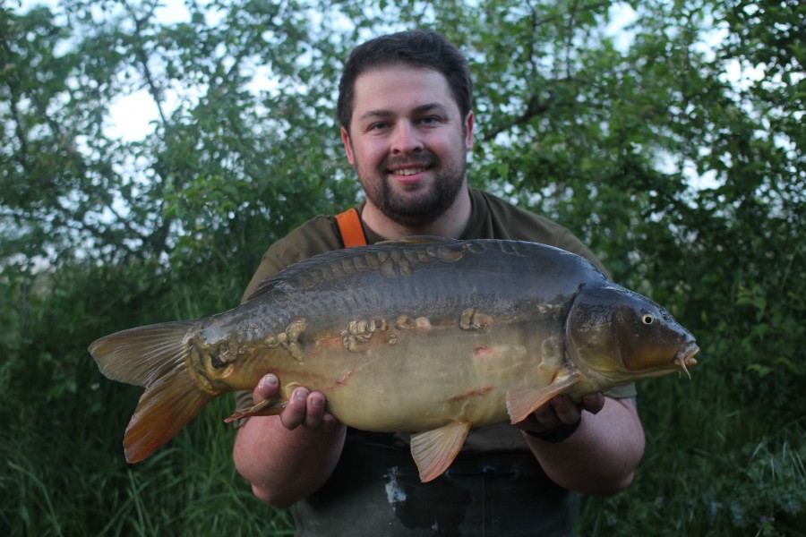 Matt with a stockie that he got to name Speckles