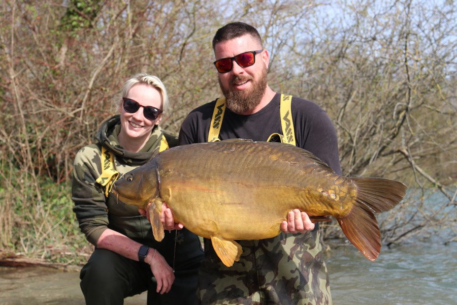Brad and his partner with 'The Brown Fish'
