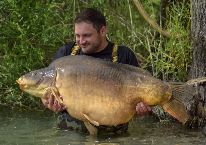 Jack Budd with his first Gigantica fish, The Target 64lb