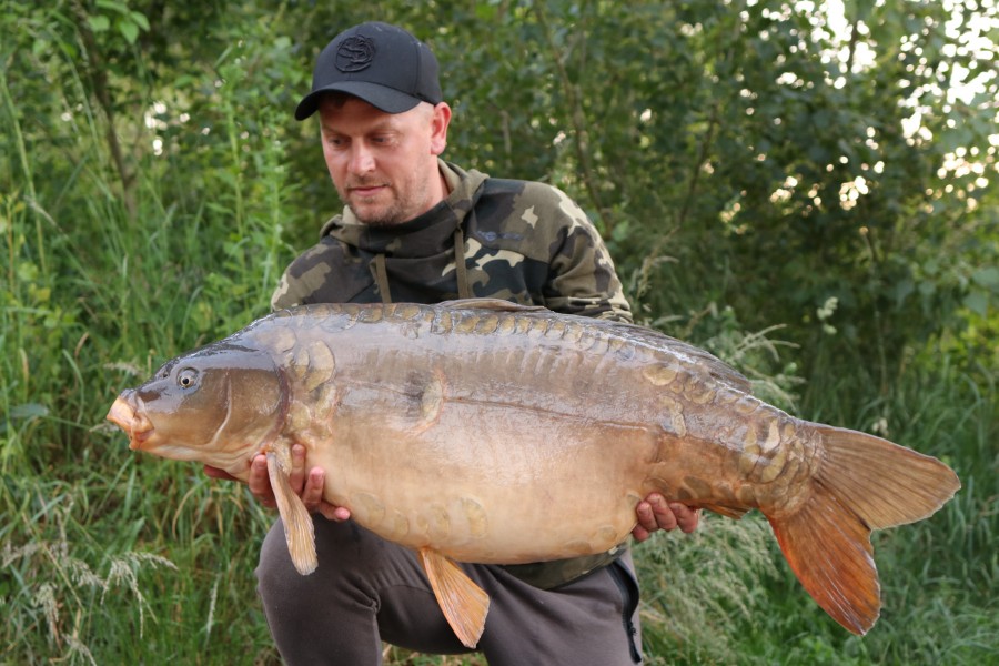 Gavin with Half Moon Scale at 43lb 4oz