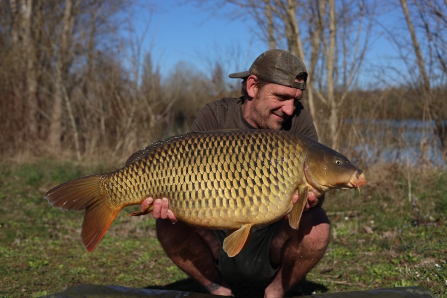 Jonah with his biggest of the week fro Stock Pond 34lb 8oz