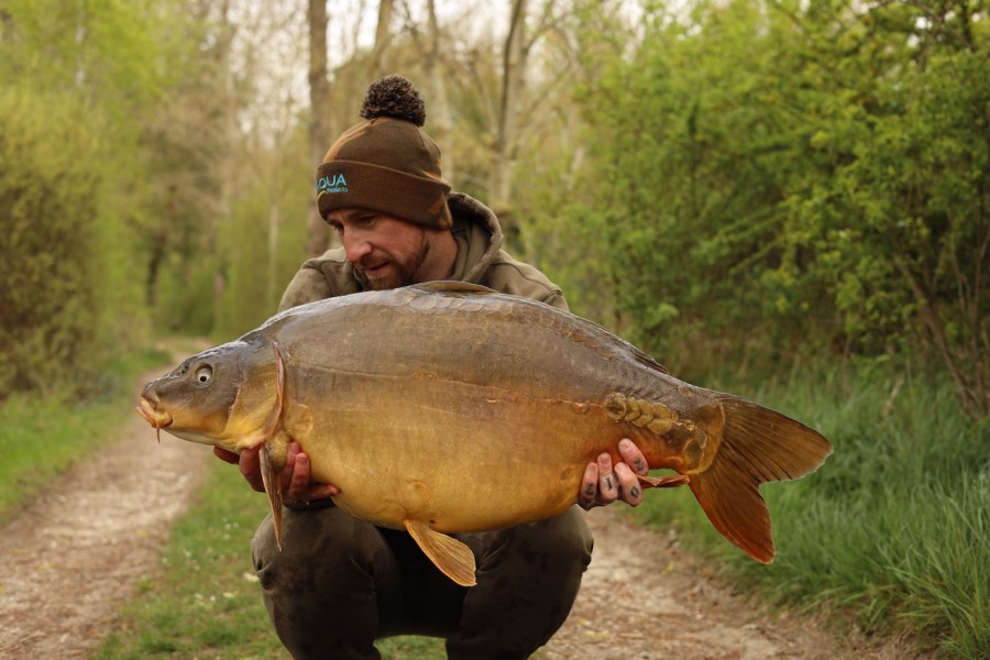Josh with his biggest of the week, Le' Wonk 38lb 11oz