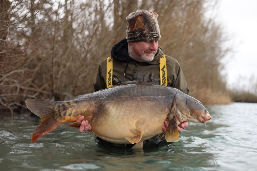 Mark in Alamo with the first visit from James at 48lb 8oz